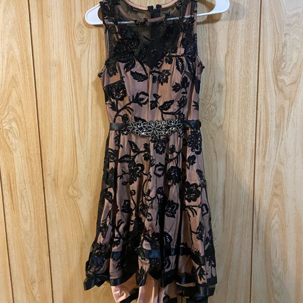 Black Lace Overlay Dress
